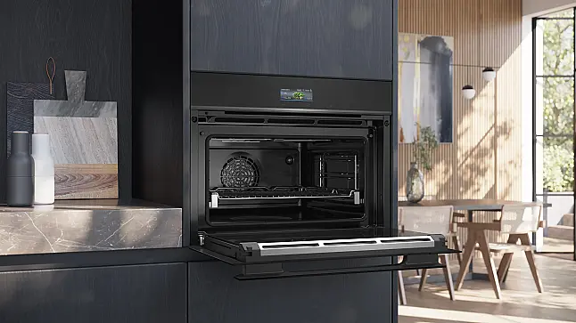 Siemens iQ700, Einbau-Kompaktbackofen, 60 x 45 cm, Schwarz, Edelstahl CB974GKB1 (Lager/NB)