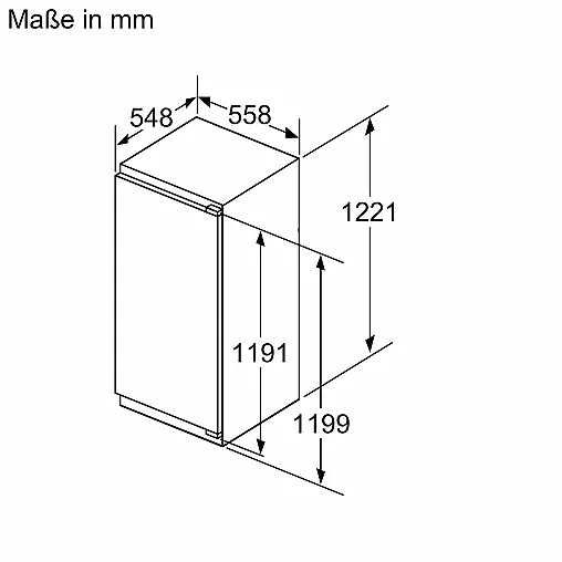 Siemens iQ500, Einbau-Kühlschrank mit Gefrierfach, 122.5 x 56 cm, Flachscharnier mit Softeinzug KI42LSDD1 (Lager)