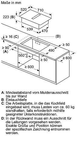 Siemens iQ500, Kochfeld mit Dunstabzug (Induktion), 70 cm, Mit Rahmen aufliegend ED777HQ26E (Lager/NB)
