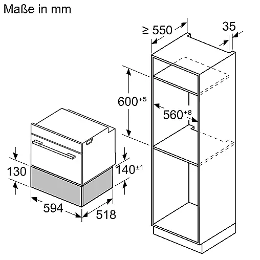 Siemens iQ700, Wärmeschublade, 60 x 14 cm, Matt schwarz BI910C1M1 (Lager/NB)