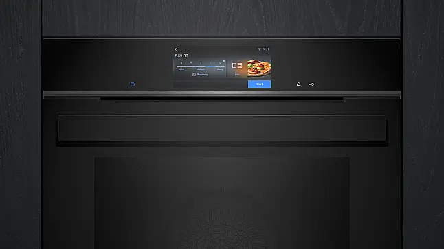 Siemens iQ700, Einbau-Dampfbackofen, 60 x 60 cm, Schwarz, Edelstahl HS958GED1 (Lager/NB)