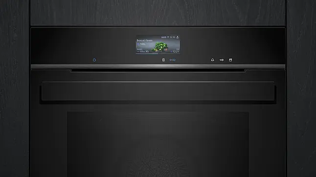 Siemens iQ700, Einbau-Dampfbackofen, 60 x 60 cm, Schwarz, Edelstahl HS936GCB1 (Lager/NB)