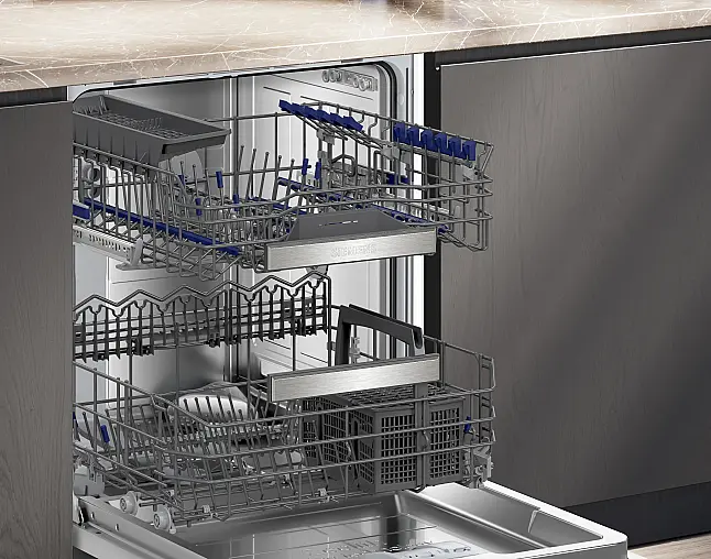 Siemens iQ700, Vollintegrierter Geschirrspüler, 60 cm, varioScharnier für besondere Einbausituationen SN97T801BE (Lager/NB)