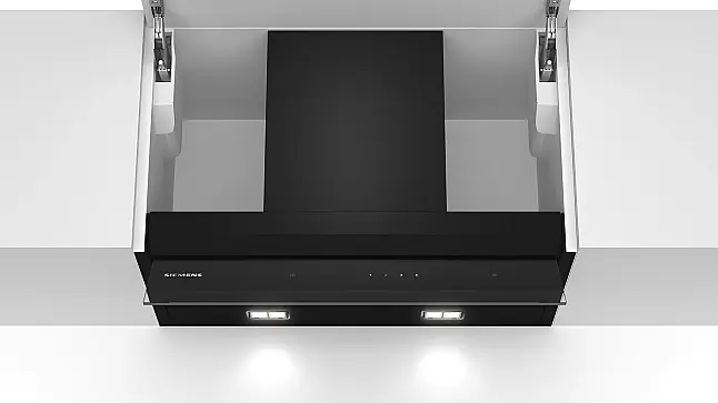 Siemens iQ500, Integrierte Designhaube, 60 cm, Klarglas schwarz bedruckt LJ67BAM60 (Lager)