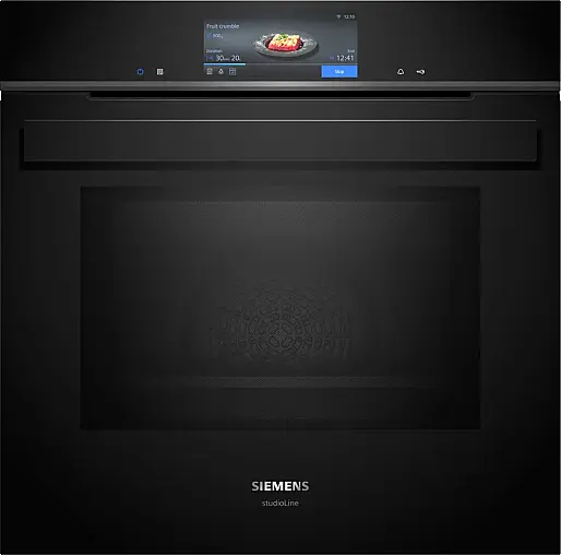 Siemens iQ700, Einbau-Backofen mit Mikrowellenfunktion, 60 x 60 cm,  Schwarz, Edelstahl HM978GNB1 (AS30)