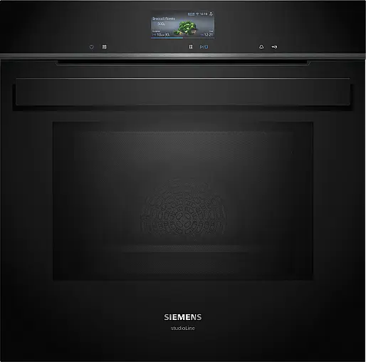 Siemens iQ700, Einbau-Backofen mit Mikrowellenfunktion, 60 x 60 cm, Schwarz, Edelstahl HM936GCB1 (Lager/NB)