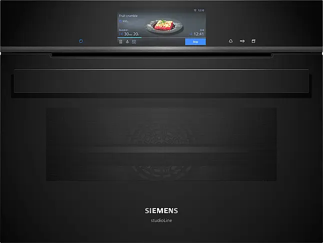 Siemens iQ700, Einbau-Kompaktdampfbackofen, 60 x 45 cm, Schwarz, Edelstahl CS958GCB1 (Lager/NB)