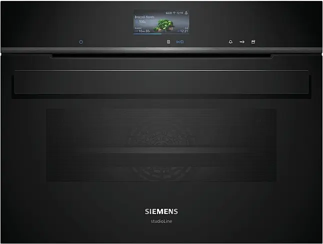 Siemens iQ700 Einbaukompaktdampfbackofen, Schwarz, Edelstahl CS936GCB1 (Lager/NB)