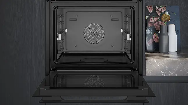 Siemens iQ700, Einbau-Dampfbackofen, 60 x 60 cm, Schwarz, Edelstahl HS958GED1 (Lager/NB)