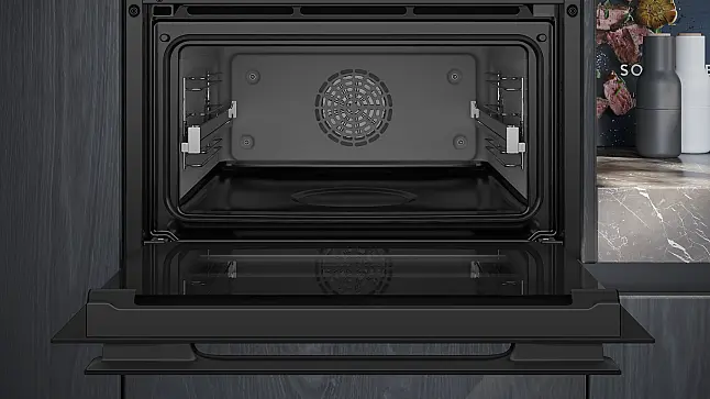 Siemens iQ700, Einbau-Kompaktdampfbackofen, 60 x 45 cm, Schwarz, Edelstahl CS958GCB1 (Lager/NB)