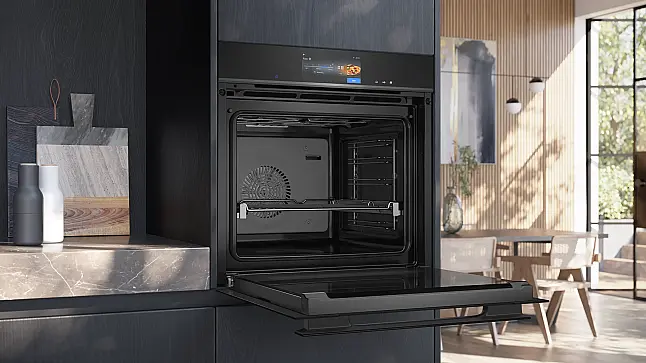 Siemens iQ700, Einbau-Dampfbackofen,60 x 60 cm, Schwarz, Edelstahl HS938GEB1 (Lager/NB)