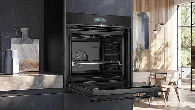 Siemens iQ700, Einbau-Dampfbackofen, 60 x 60 cm, Schwarz, Edelstahl HS936GCB1 (Lager/NB)