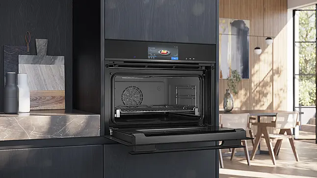 Siemens iQ700, Einbau-Kompaktdampfbackofen, 60 x 45 cm, Schwarz, Edelstahl CS958GCB1 (Lager/NB)