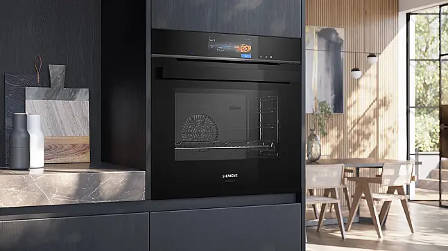Siemens iQ700, Einbau-Dampfbackofen,60 x 60 cm, Schwarz, Edelstahl HS938GEB1 (Lager/NB)