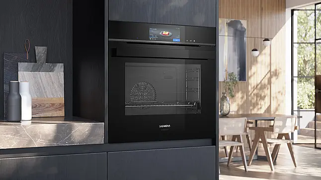 Siemens iQ700, Einbau-Dampfbackofen, 60 x 60 cm, Schwarz, Edelstahl HS958GED1 (Lager/NB)