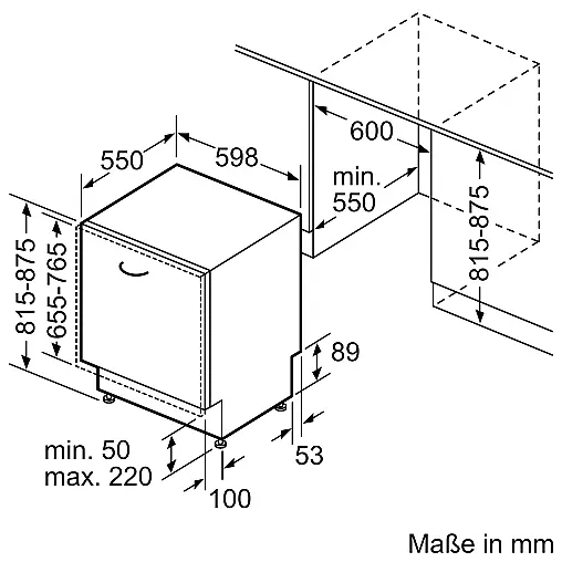 Bosch Serie 6, Vollintegrierter Geschirrspüler, 60 cm, VarioScharnier für besondere Einbausituationen SMT6TC800E (Koje 24)