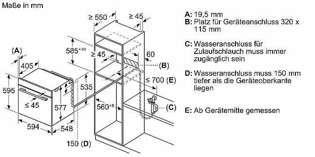 Siemens iQ700, Einbau-Dampfbackofen, 60 x 60 cm, Schwarz, Edelstahl HS958GED1 (Lager/NB)