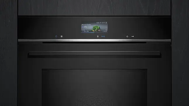 iQ700, Einbau-Backofen mit Mikrowellenfunktion, 60 x 60 cm,  Schwarz, Edelstahl HM736G1B1 (Lager)