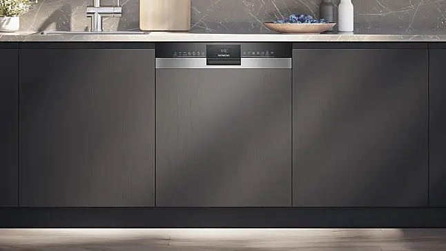 Siemens iQ300, Teilintegrierter Geschirrspüler, 60 cm, Gebürsteter Stahl SN53HS10UE (Lager)