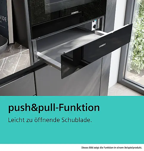 Siemens iQ700, Wärmeschublade, 60 x 14 cm, Matt schwarz BI910C1M1 (Lager/NB)