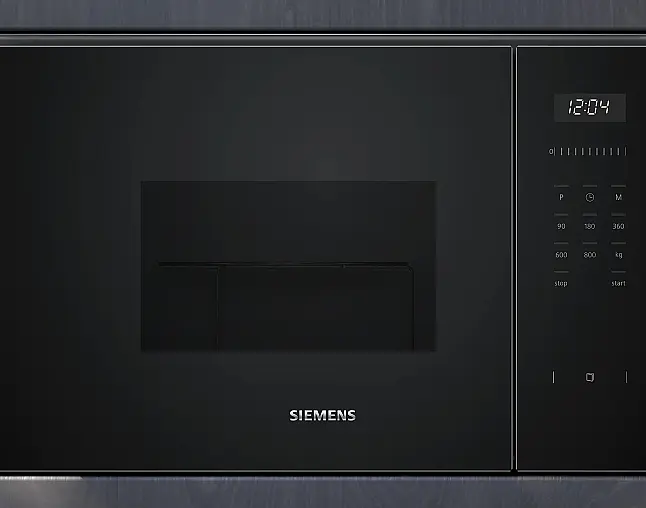 Siemens iQ500, Einbau-Mikrowelle, Schwarz, Edelstahl BF525LMB1(AS01+02)