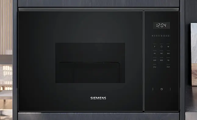 Siemens iQ500, Einbau-Mikrowelle, Schwarz, Edelstahl BF525LMB1(AS01+02)