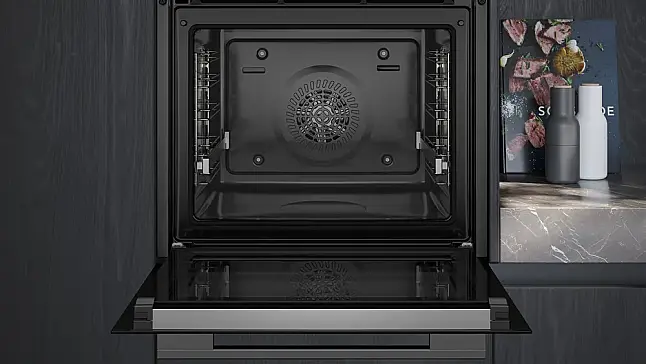 Siemens iQ300, Einbau-Backofen, 60 x 60 cm, Schwarz, Edelstahl HB472G0B3 (AS 04+09)