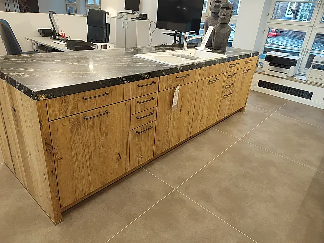 Häcker - AV 5040 Weiß Hochglanz Lack + AV6084 Altholz furniert - Systemat Smart Architektur Design