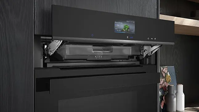 Siemens iQ700 Einbaukompaktdampfbackofen, Schwarz, Edelstahl CS936GCB1 (Lager/NB)