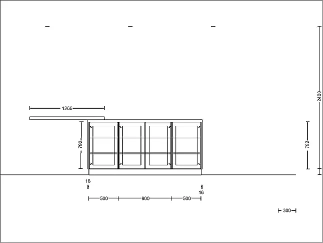 Moderne Landhausküche, gerade Zeile ca. 366 cm mit Kochinsel ca. 200 cm mit Siemens glassdraft Air Muldenlüfter