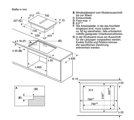 Siemens Kochfeld mit Dunstabzug (Induktion) 80 cm flächenbündig (integriert)