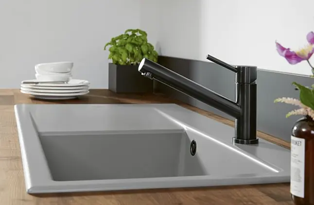 Como Küchenarmatur, aus Edelstahl, Anthracite