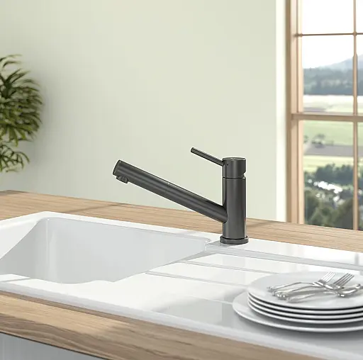 Como Shower Küchenarmatur aus Edelstahl, Anthracite