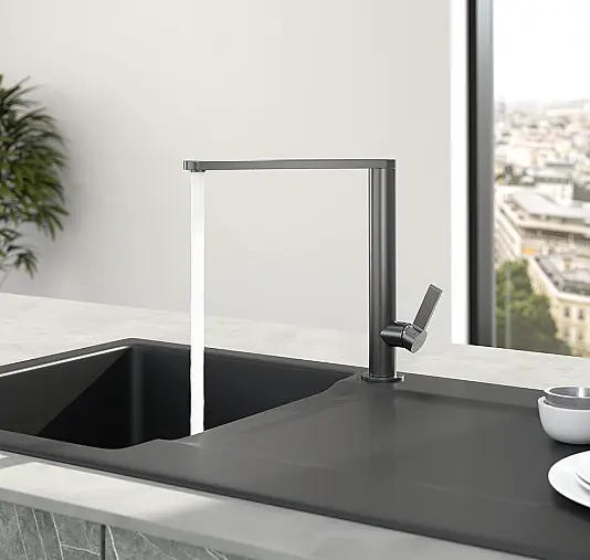Finera Küchenarmatur, Edelstahl massiv, Farbe: Antracite