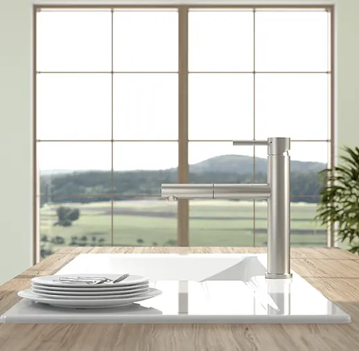 Como Sky Shower Küchenarmatur, Edelstahl massiv
