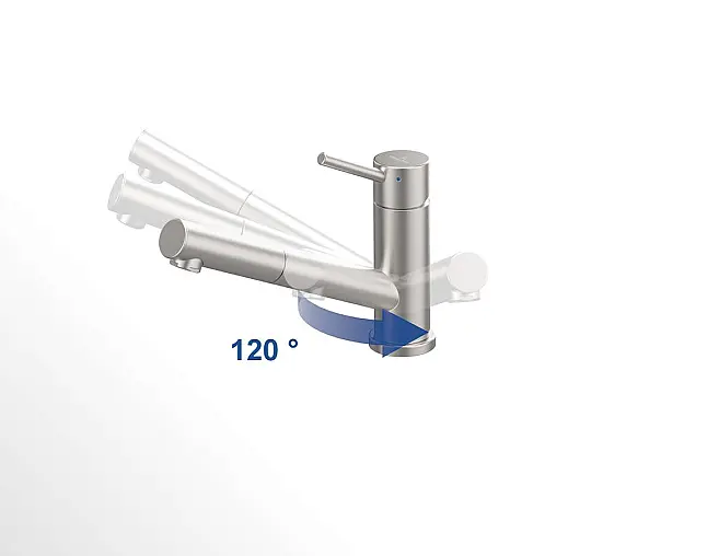 Como Shower Niederdruck Küchenarmatur, Edelstahl massiv