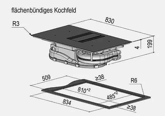 Berbel Kochfeld mit Dunstabzug