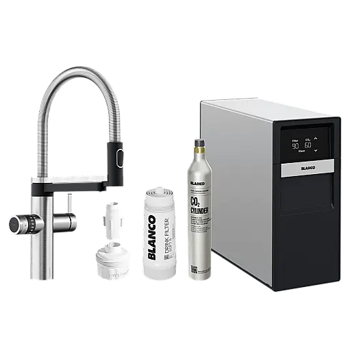 Blanco drink.soda EVOL-S Pro Steel Trinkwasser Komplett System Hochdruckarmatur