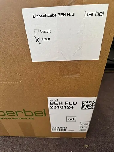 Berbel BEH 60 FLU Berbel Einbauhaube Firstline Unseen 60cm NEU ABLUFT