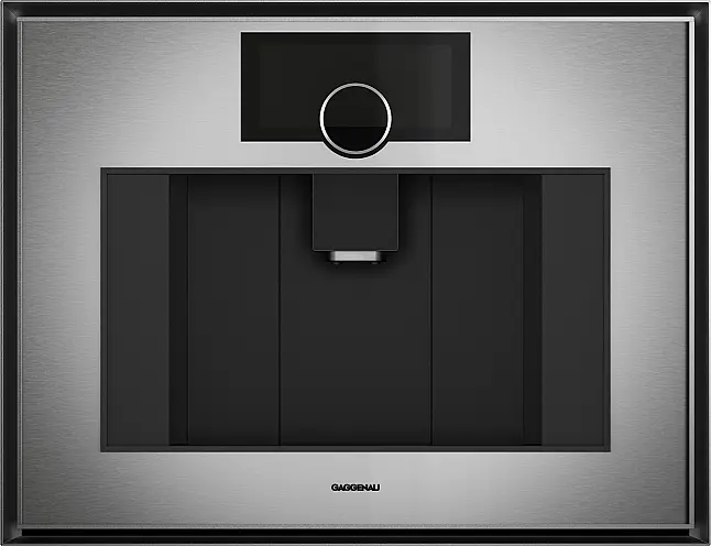 Gaggenau Serie Expressive, Kaffee-Vollautomat, 60 x 45 cm, Edelstahl hinter Rauchglas 670 Getränkeausgabe
