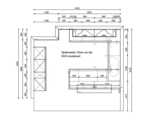 moderne Küche mit Theke