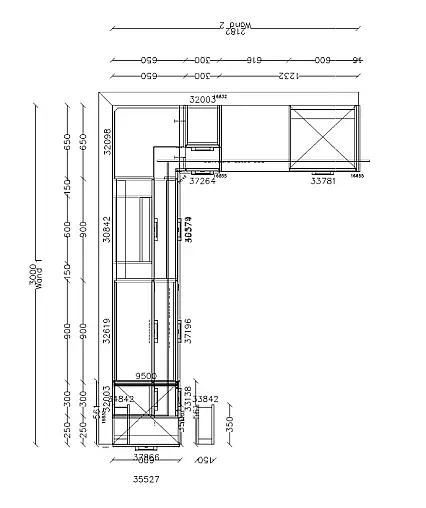 Moderne Austellungsküche in L-Form