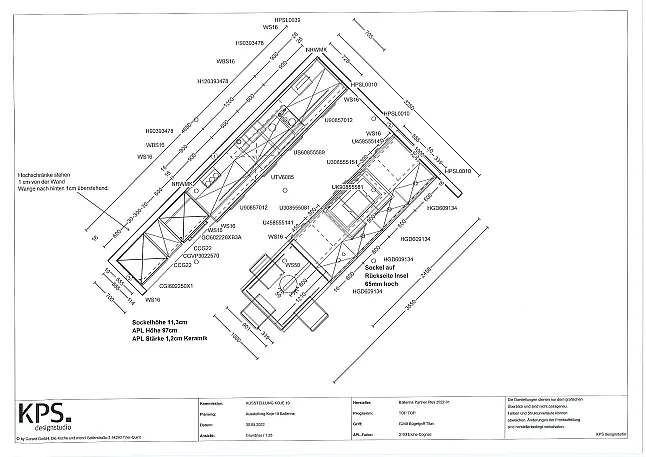 XL Top 1506 Beton Optik graphit, GL Fenix 5011 Edelstahlotik supermatt