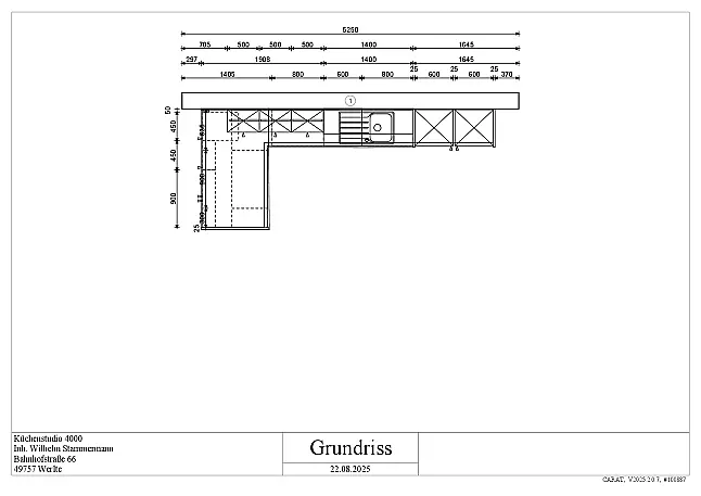 Moderne Systemat Halbinsel in Mattlack Greige