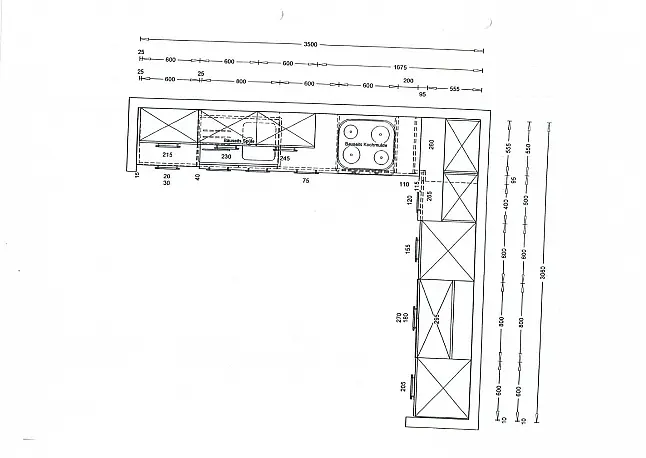 Moderne Küche in L-Form