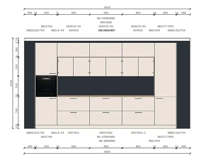 Tolle Küche mit Tisch und viel Stauraum