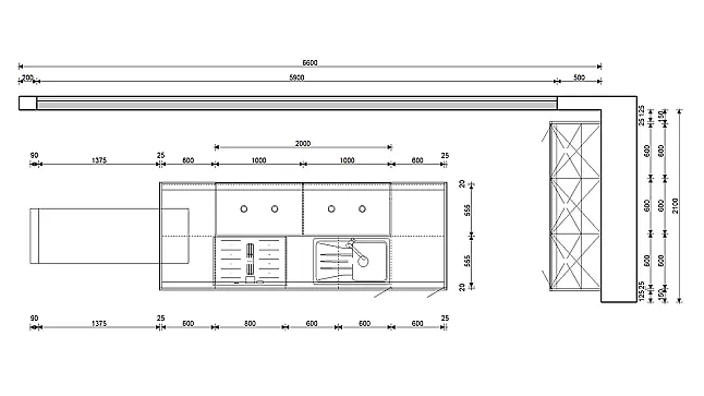 Küchenleiste mit Schrank