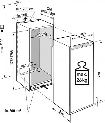 Einbau- Kühlschrank