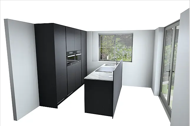 Decor eiken Nero eilandkeuken