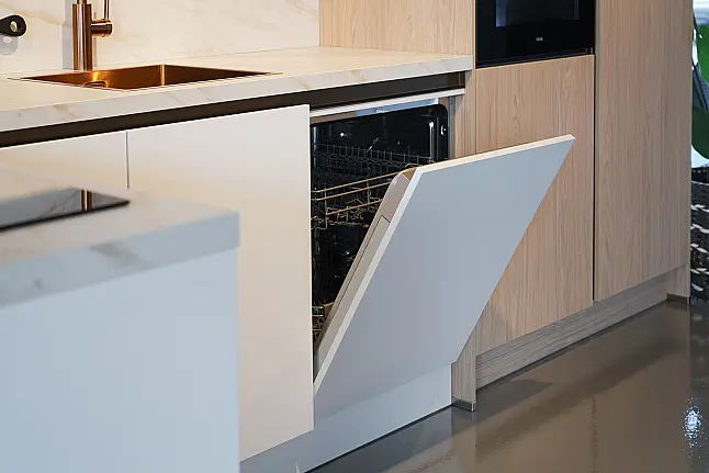 Alpin wit/Decor eiken hoekkeuken
